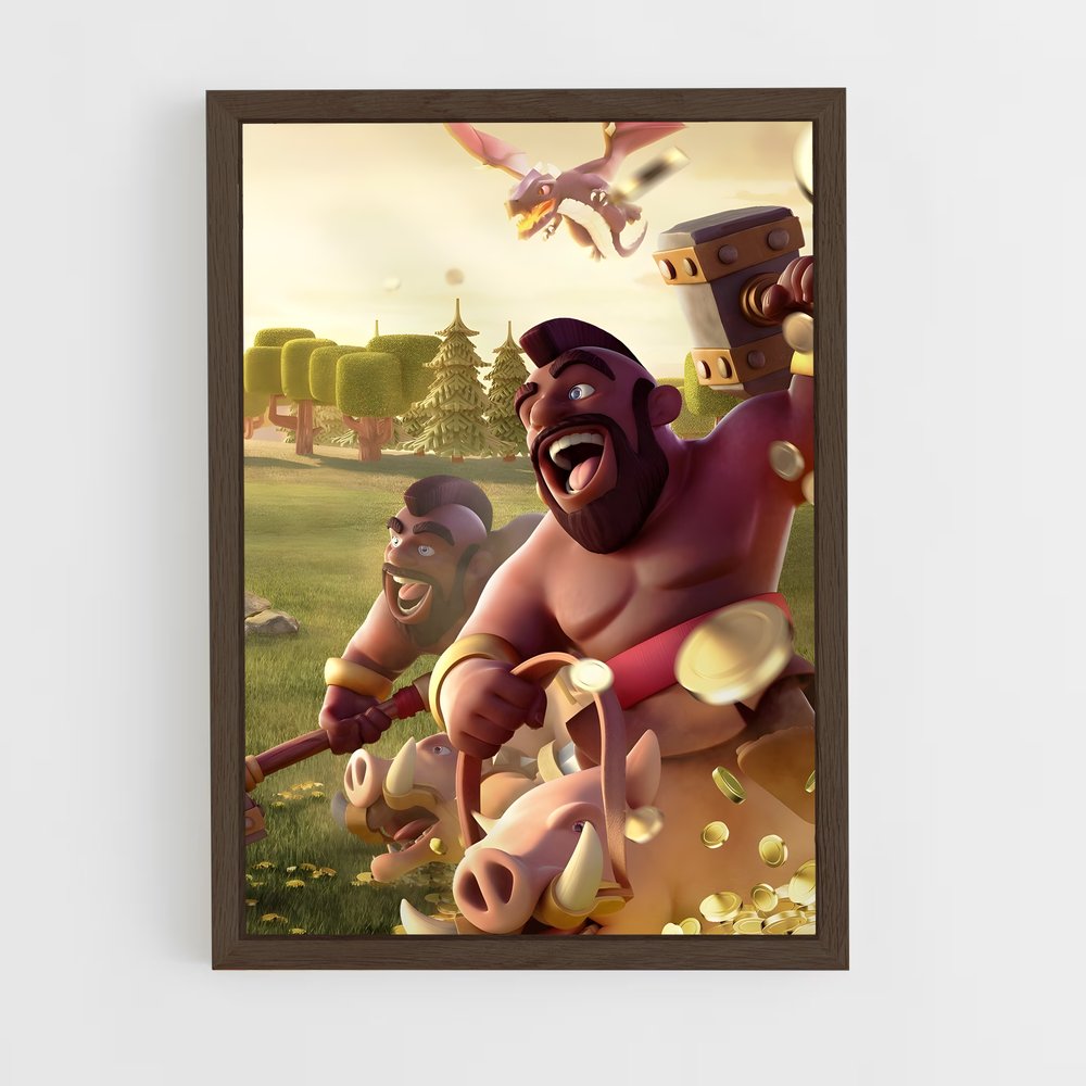 Poster Hog Rider en Action – affiche Clash royale (vue 5)